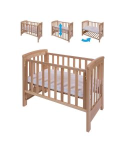 Patut co-sleeping 85x48 cm cu laterala culisanta Dreamy Mini Natur + saltea 