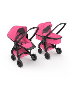 Carucior 2 In 1, Greentom, 100% Ecologic, Black Pink