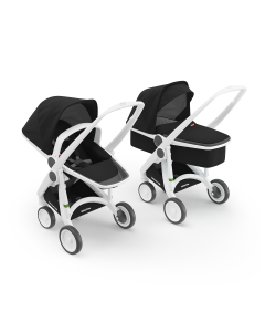 Carucior 2 In 1, Greentom, 100% Ecologic, White Black