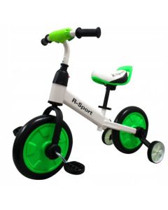 Bicicleta cu pedale si roti ajutatoare R-Sport P1- Verde