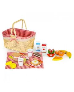 Cosulet din lemn XXL cu accesorii pentru picnic Ecotoys HM015250