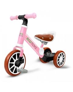 Bicicleta de echilibru 3 in 1 cu pedale pentru copii Ecotoys LC-V1322 - Roz