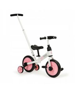 Bicicleta cu pedale si roti ajutatoare 3 in 1 Ecotoys YM-BB-12 - Pink