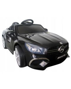 Masinuta electrica cu telecomanda, roti EVA, scaun piele Mercedes SL63 - Negru