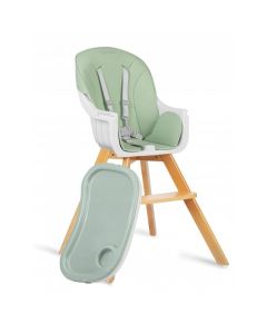 Scaun de masa 3 in 1, cu picioare din lemn, 63 x 58 x 90 cm, Ricokids Lilo 700202 - Verde