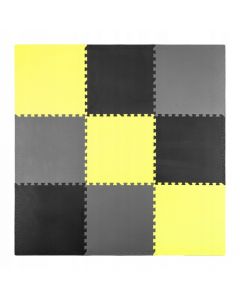 Salteluta de joaca tip puzzle 180 X 180 cm Ricokids 7497 - Galben - Gri - Negru