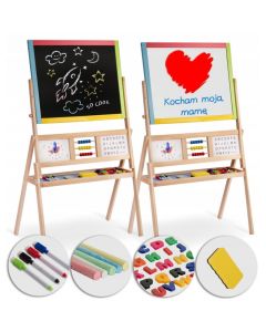 Tabla educationala cu doua fete si accesorii Ricokids RK-801, 113 x 69 x 37 cm, Multicolora