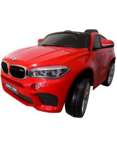 Masinuta electrica cu telecomanda, roti din spuma EVA si scaun din piele BMW X6M R-Sport - Rosu