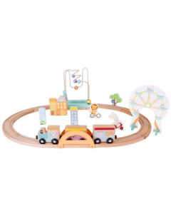 Set de sina cu tren din lemn si accesorii Sun Baby 063