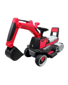 Excavator electric pe baterie cu muzica si lumini LED C3 R-Sport - Rosu