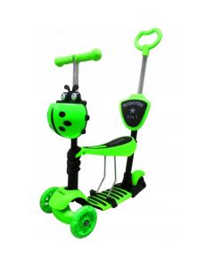 Trotineta 5 in 1, roti cu LED, platforma antiderapanta, JR R-Sport - Verde