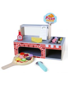 Cuptor pentru pizza din lemn + accesorii Ecotoys 4366