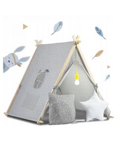 Cort de joaca pentru copii cu lampa, Ricokids 740501 gri 