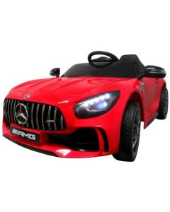 Masinuta electrica cu telecomanda, roti din spuma EVA si scaun din piele Mercedes GTR R-Sport - Rosu