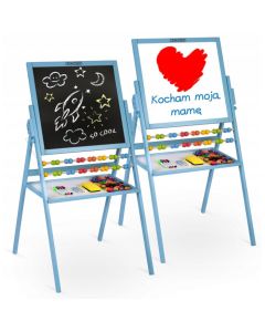 Tabla educationala cu doua fete si accesorii Ricokids RK-800, 101 x 54 x 55 cm, Albastru