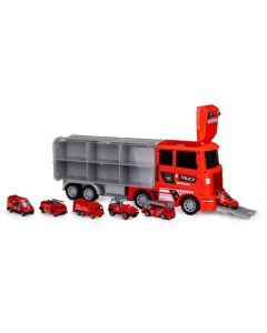 Set de remorcare de 6 masinute Ecotoys HC484968 - Pompieri