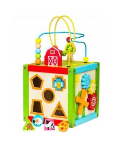 Cub educational din lemn 1004P Ecotoys