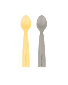 Set Lingurite Minikoioi, 100% Premium Silicon – Mellow Yellow / Powder Grey