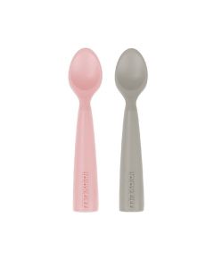 Set Lingurite Minikoioi, 100% Premium Silicon – Pinky Pink / Powder Grey