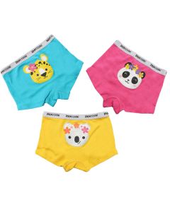 Boxeri din bumbac organic, pentru fete, Zoocchini Flower Power, 5-6 ani - set 3 buc